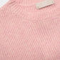 Ribbed short sleeve crop knitted top in pink