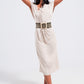 Q2 Ring midi dress in beige