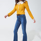 Round neck chunky ribbed jumper in mustard