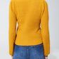 Round neck chunky ribbed jumper in mustard