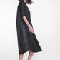 round neck poplin t-shirt dress in black