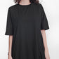 Vestido estilo camiseta de popelina con cuello redondo en negro