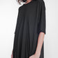 round neck poplin t-shirt dress in black