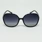 Q2 Round sunglasses in black with gold metal detail