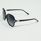 Round sunglasses in black with gold metal detail