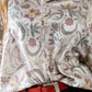 Satin blouse with flower print in grey