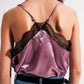 Satin & lace cami in lilac