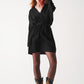 Q2 Satin mini dress in black