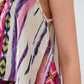 Satin Multicolored Sleeveless Top With Abstract Print