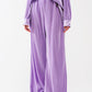 Satin Pleated Wide Leg Pants in lilac