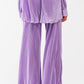 Satin Pleated Wide Leg Pants in lilac