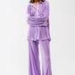 Satin Pleated Wide Leg Pants in lilac