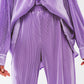 Satin Pleated Wide Leg Pants in lilac