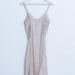 Satin short slip dress in beige