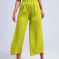 Q2 Satin wide leg pants in green