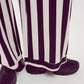 Satin wide leg stripe pants in black