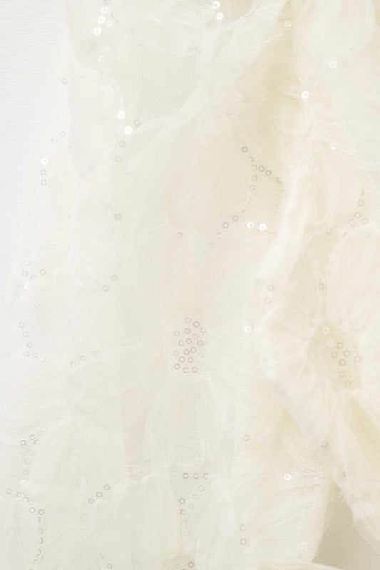 sequined lace wrap blouse