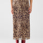 Q2 sheer long leopard print bodycon midi skirt