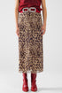 Q2 sheer long leopard print bodycon midi skirt