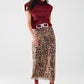 sheer long leopard print bodycon midi skirt