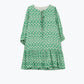 Short Dress With Tie At The Front Details in Ethnic Green Print