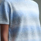 Short Sleeve Ombré Striped Sweater in Blue