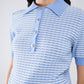 Short Sleeve Polo In Blue With White Stripes