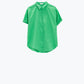 Short Sleeve Relaxed Button Up Shirt in Green