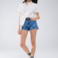 Short Sleeve Relaxed Button Up Shirt in white