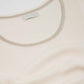 Short Sleeve sweater In beige With Silver Seam at Round Neck