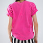 Short Sleeve T-shirt With Graphic Text Manhattan In Pink