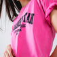 Short Sleeve T-shirt With Graphic Text Manhattan In Pink