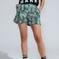 Q2 Shorts In Tie Dye Green With Front And Back Pockets