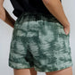 Shorts In Tie Dye Green With Front And Back Pockets