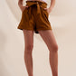 Q2 Shorts with belted waist in camel