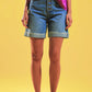 Shorts with button front in blue