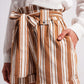 Shorts with paperbag waist in beige