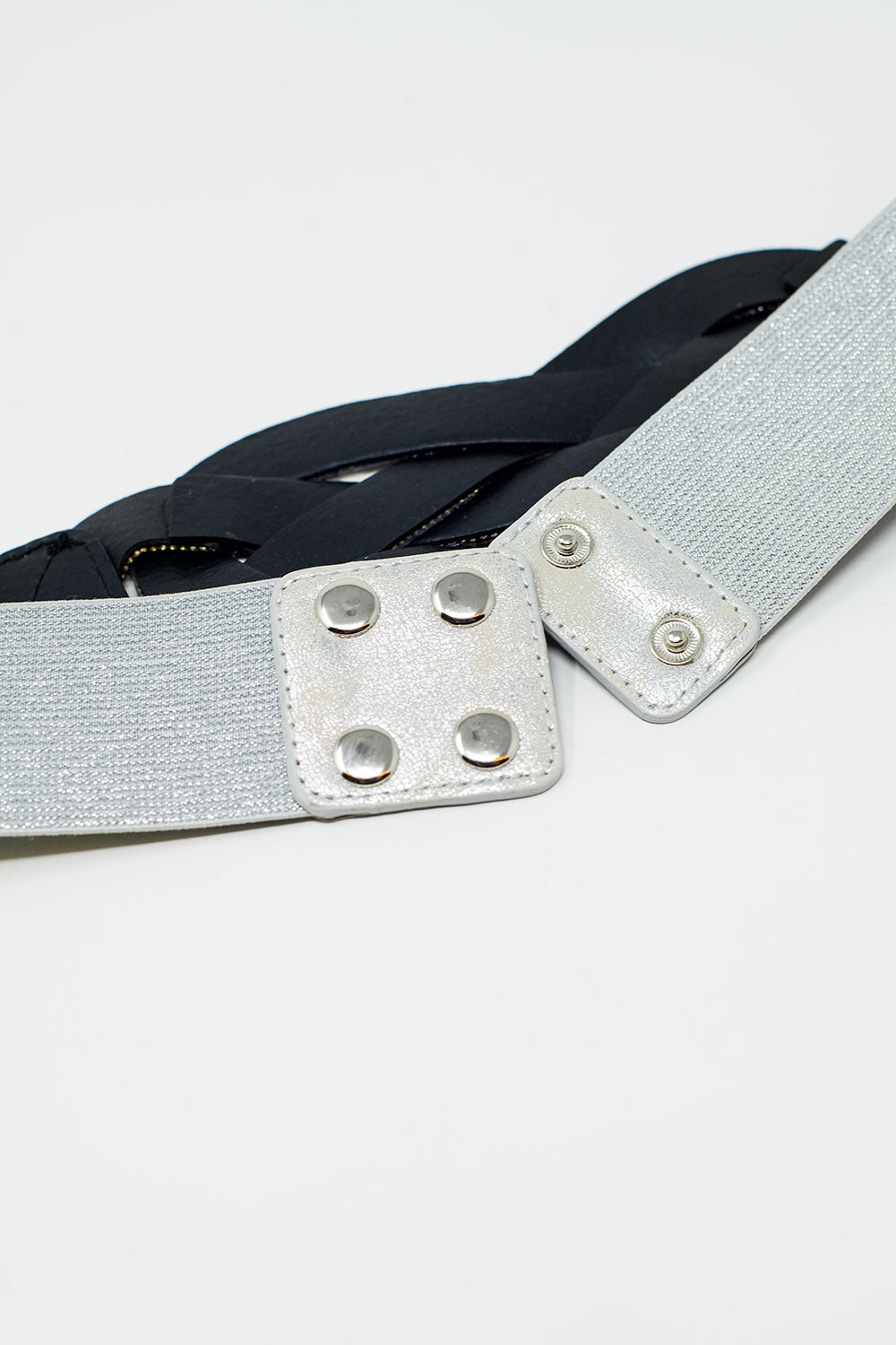 Silver Belt With Silver Woven Detail