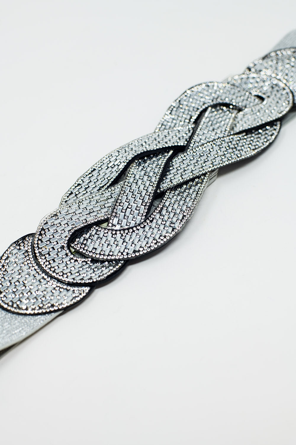 Silver Belt With Silver Woven Detail