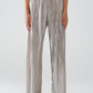 Q2 Silver Pleated Pants With Elastic Waistband