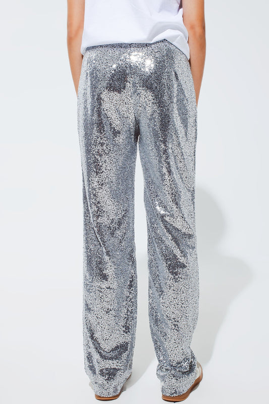 Silver sequin trouser