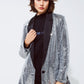 Silver Sequin tuxedo Blazer with Satin Black Lapels