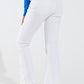 Skinny Flared Jeans With Double Button Detail in White