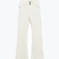 Skinny Flared Jeans With Double Button Detail in White