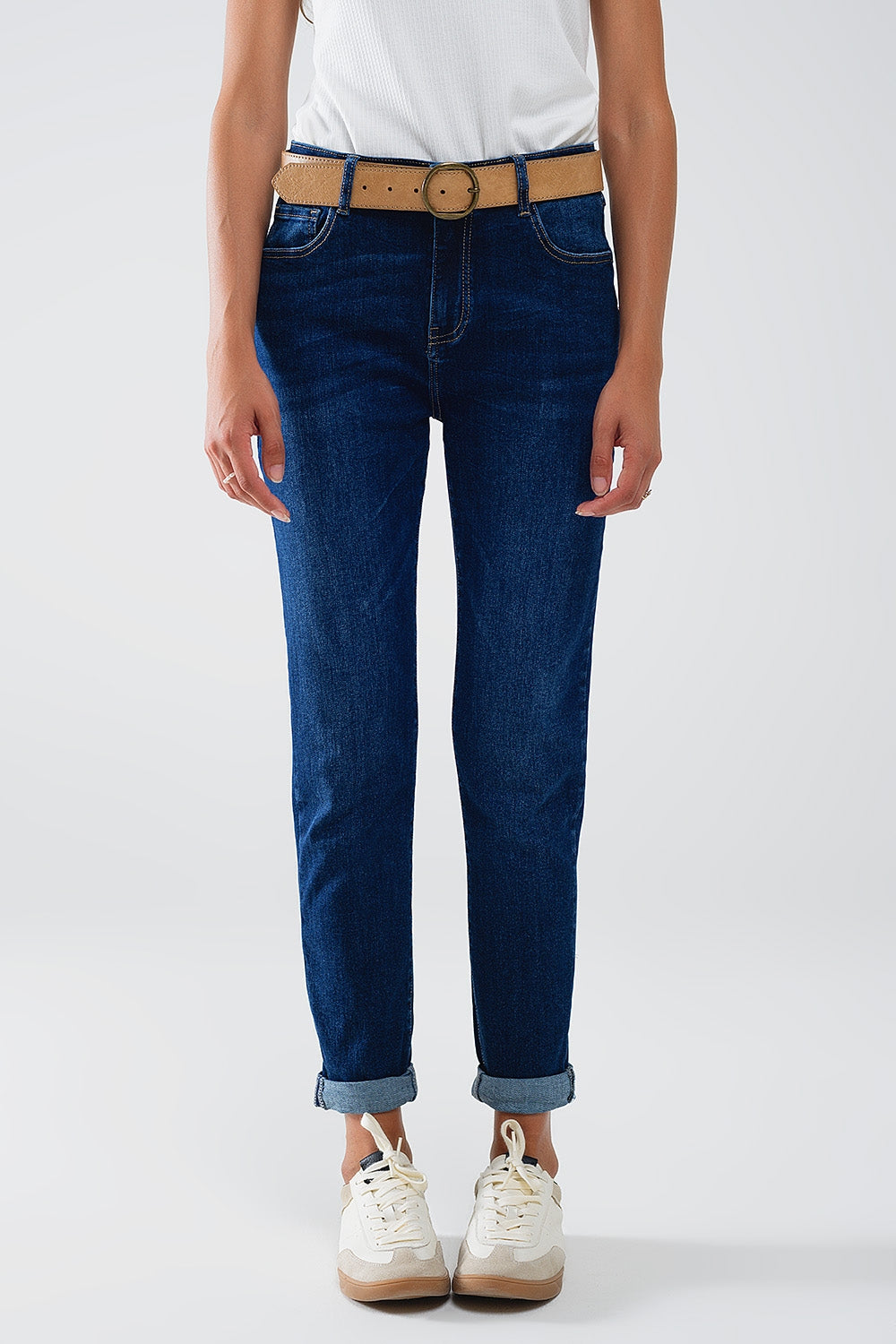 Q2 Skinny mid rise Jeans in dark wash