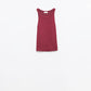 Sleeveless burgundy Top With Ribbed details