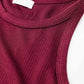 Sleeveless burgundy Top With Ribbed details