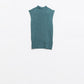 Q2 Sleeveless fine knit wool sweater in green