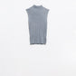 Q2 Sleeveless fine knit wool sweater in grey