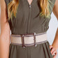 Sleeveless Jumpsuit with zipper detail and belt in khaki